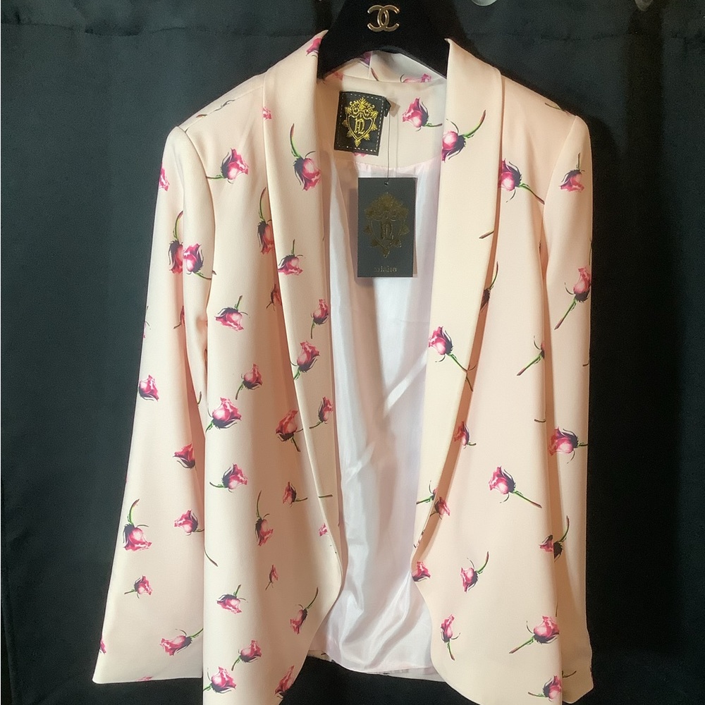 ModCloth Nishe Pink “Tulips” Light Jacket Blazer US 10